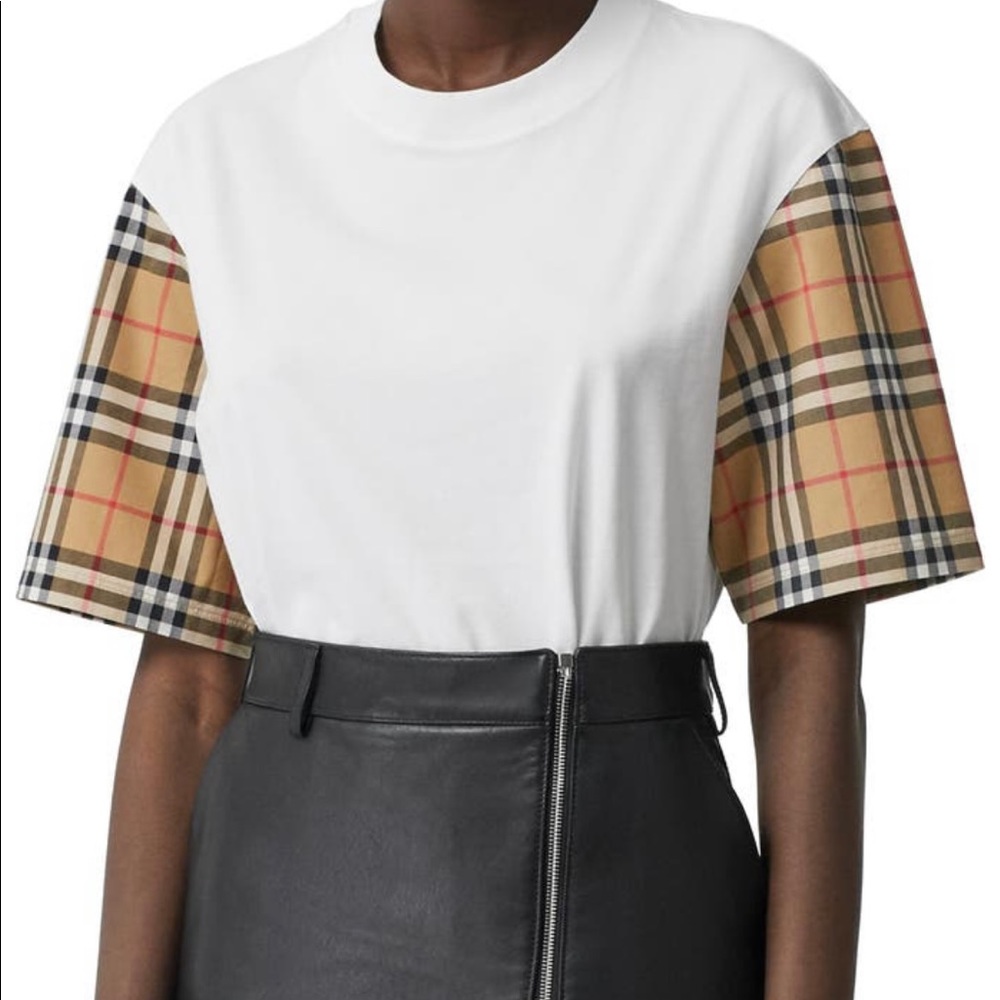 Burberry White Check Serra Vintage T-shirt